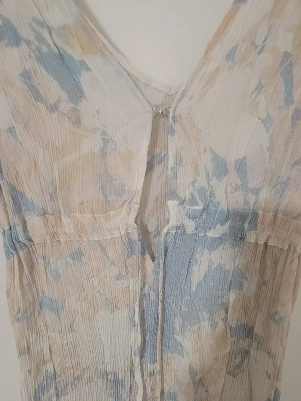 Sam & Lavi Blue & Cream Midi Dress - Size M - Picture 3 of 9